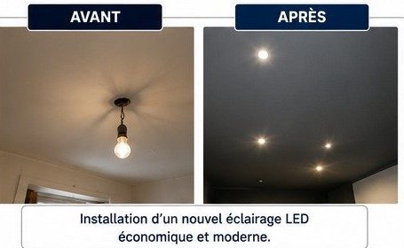 Installation d'un éclairage LED moderne