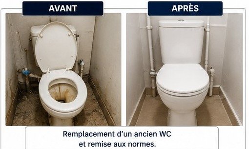 Remplacement d'un ancien WC et remise aux normes